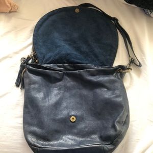 BLUE LEATHER PURSE from a boutique in Paris!